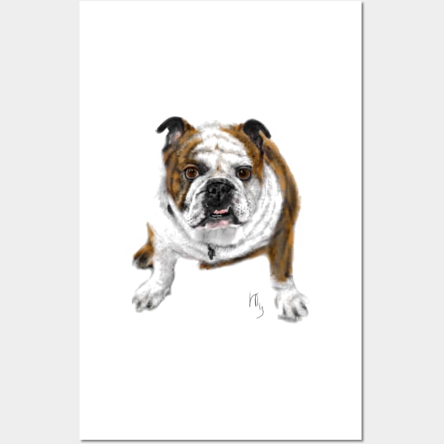 Assertive Loyal Gentle American Bulldog Wall Art by LITDigitalArt